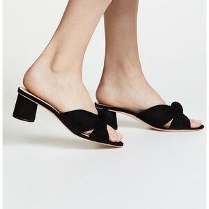 Loeffler Randall Coco Knotted Suede Block-Heel Slide Sandals